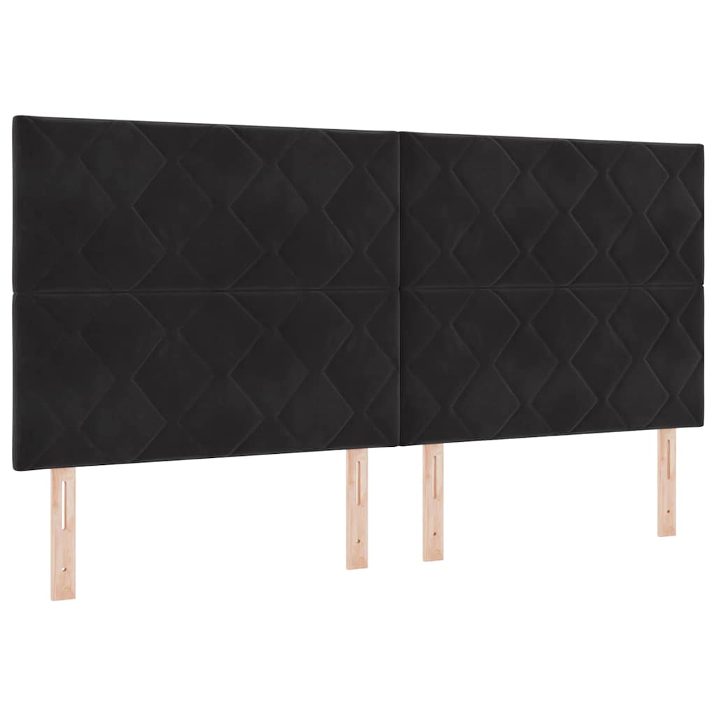 Box Spring Seng Med Madras Sort 200 X 200 Cm Fløjl - Billede 7