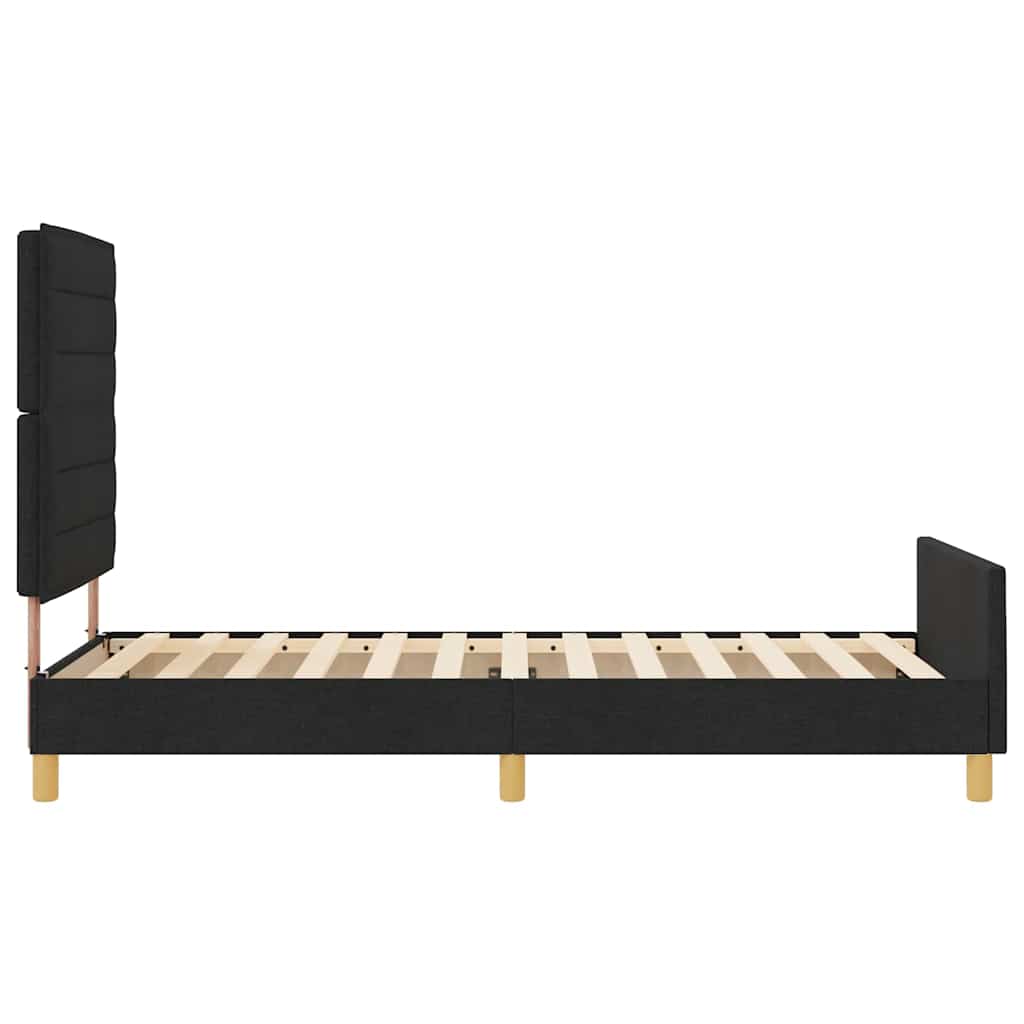 Sengestel Med Hovedgærde Sort 100 X 200 Cm Stof - Billede 9