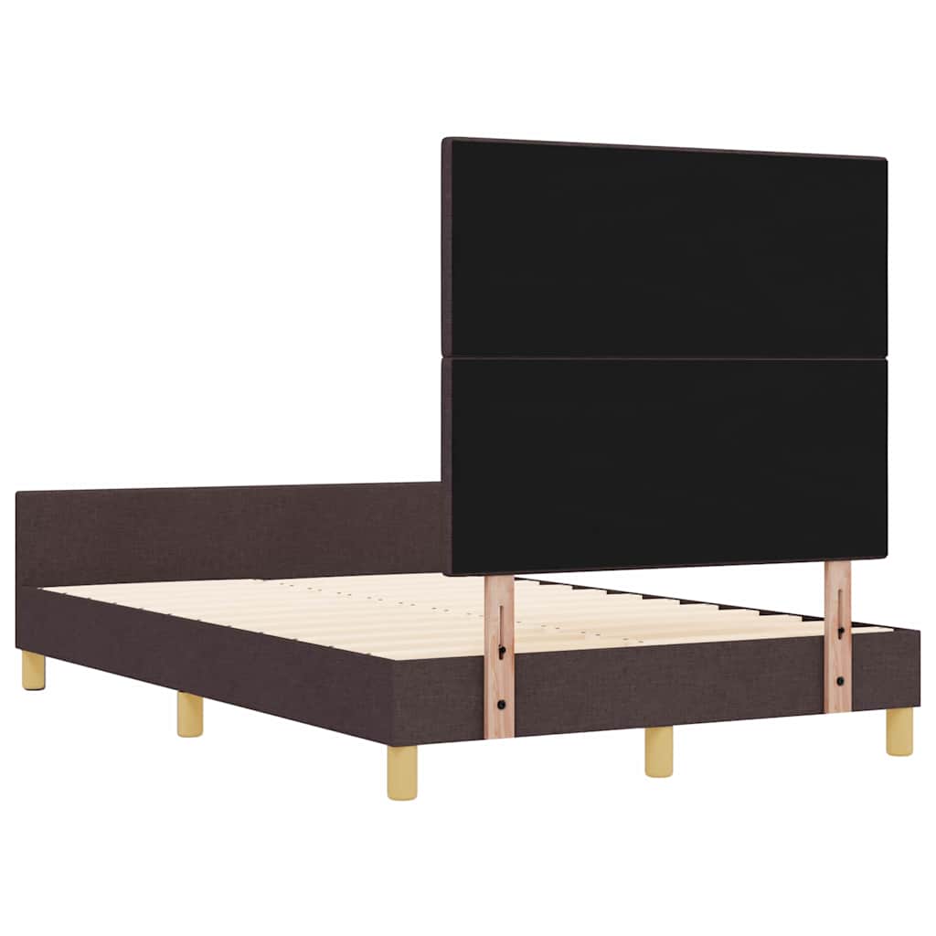 Sengestel Med Hovedgærde Mørkebrun 120 X 200 Cm Stof - Billede 10
