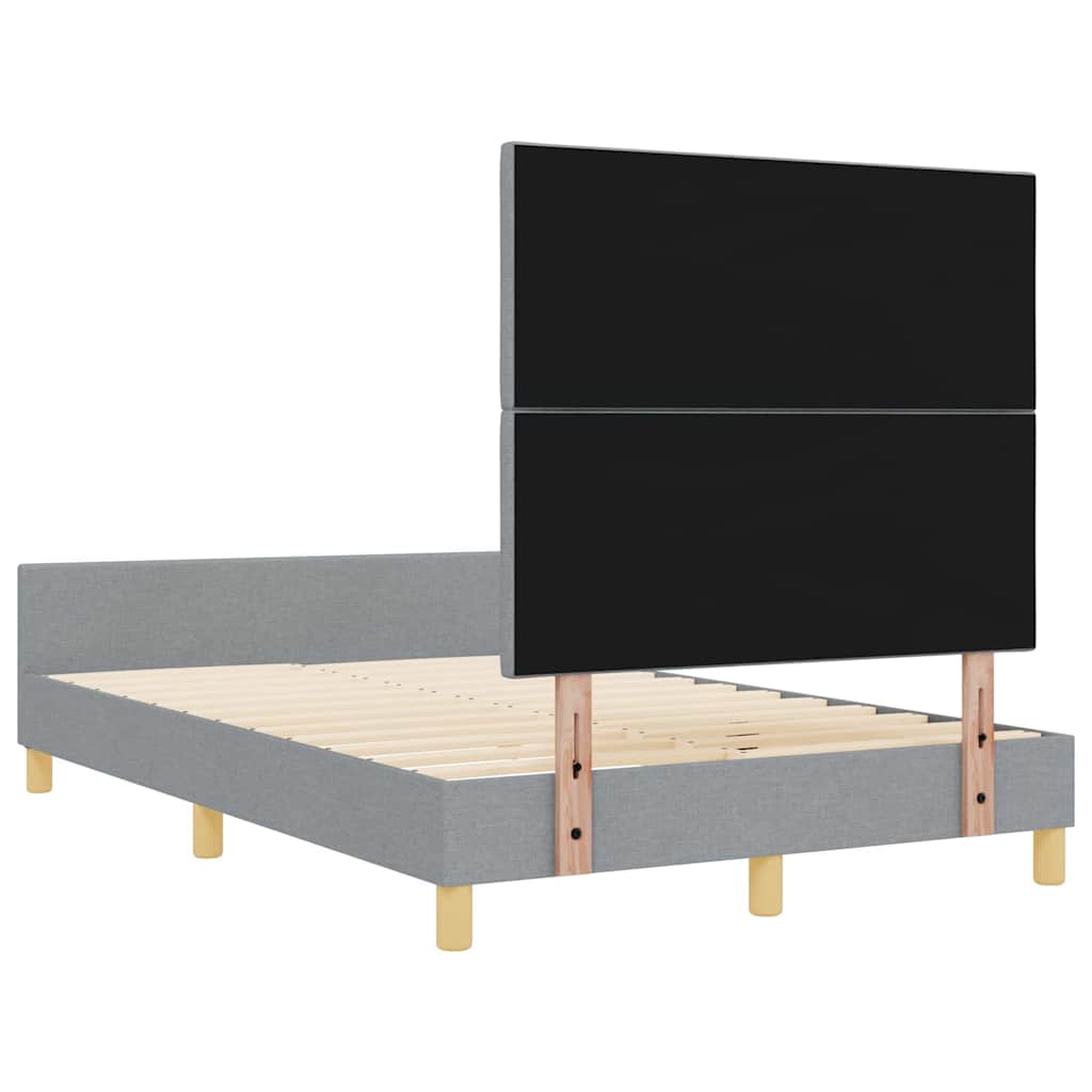 Sengestel Med Hovedgærde Lysegrå 120 X 200 Cm Stof - Billede 10
