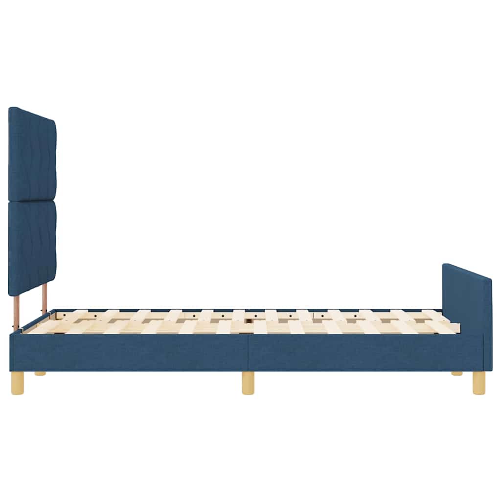 Sengestel Med Hovedgærde Blå 120 X 200 Cm Stof - Billede 9