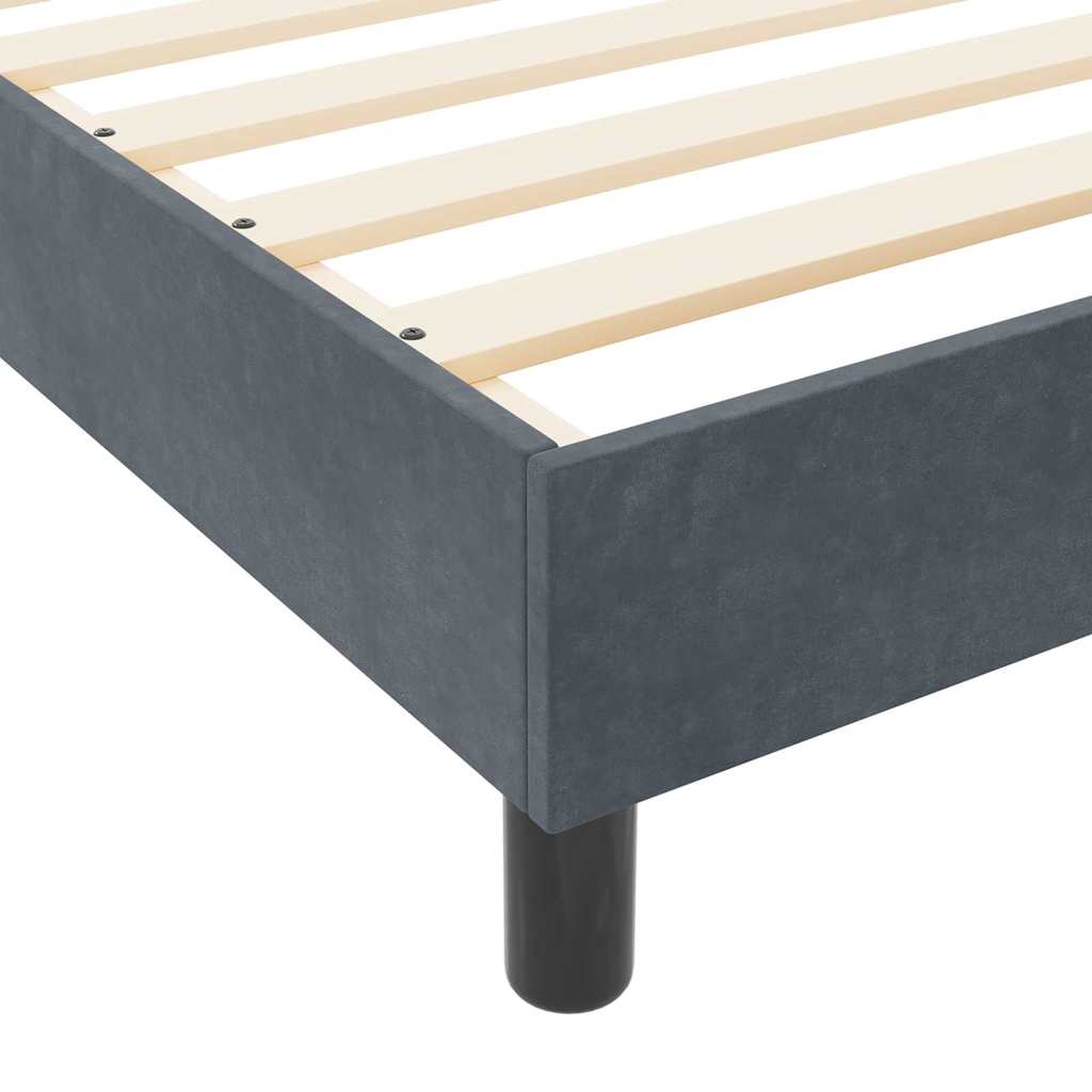Sengestel Med Hovedgærde Mørkegrå 90 X 190 Cm Fløjl - Billede 11