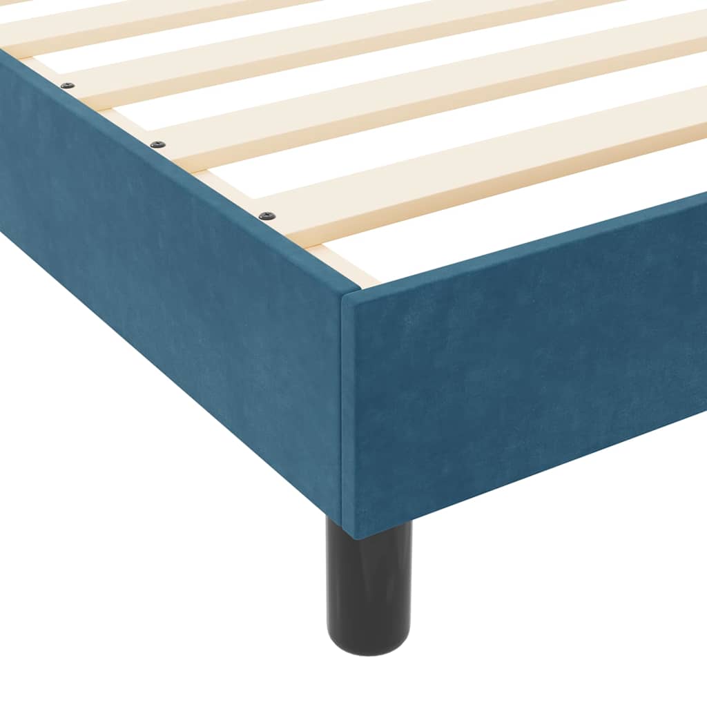 Sengestel Med Hovedgærde Mørkeblå 100 X 200 Cm Fløjl - Billede 11