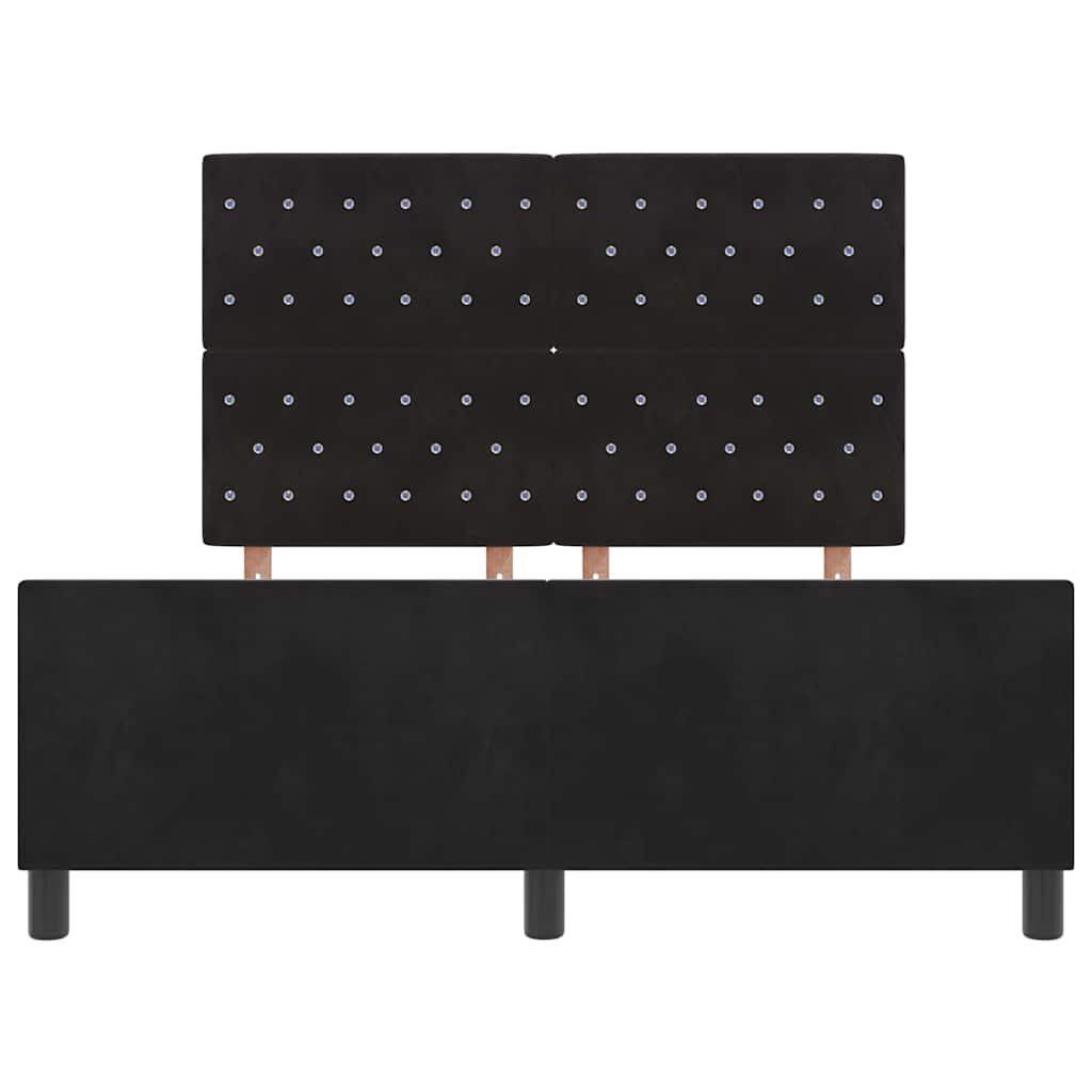 Sengestel Med Hovedgærde Sort 140 X 200 Cm Fløjl - Billede 7