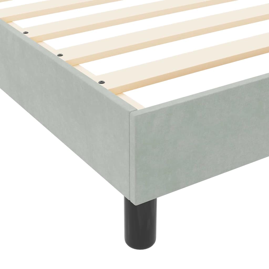 Sengestel Med Hovedgærde Lysegrå 80 X 200 Cm Fløjl - Billede 11