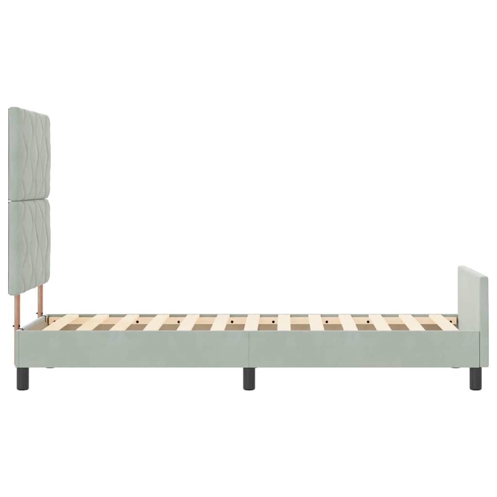 Sengestel Med Hovedgærde Lysegrå 80 X 200 Cm Fløjl - Billede 8