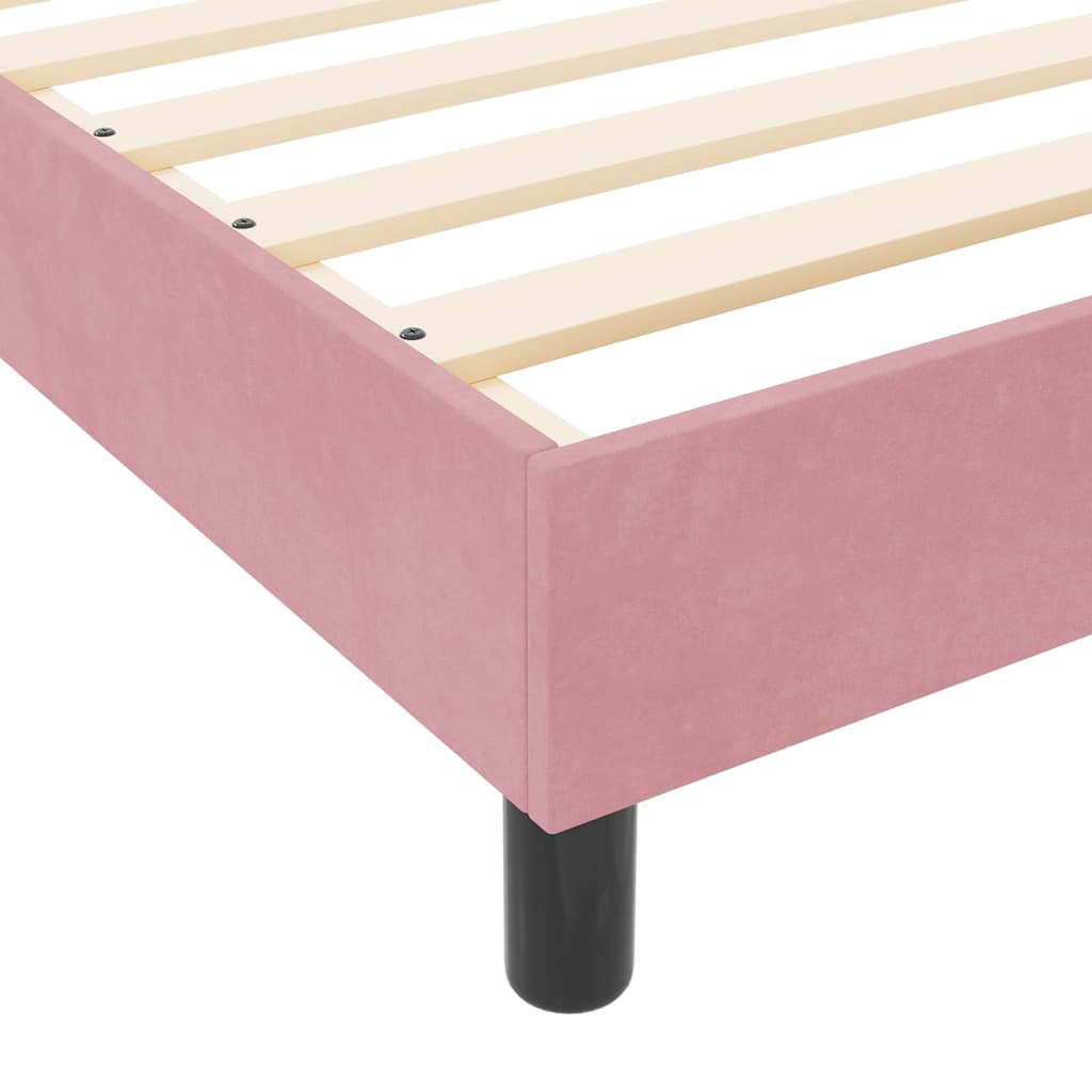 Sengestel Med Hovedgærde Lyserød 80 X 200 Cm Fløjl - Billede 11