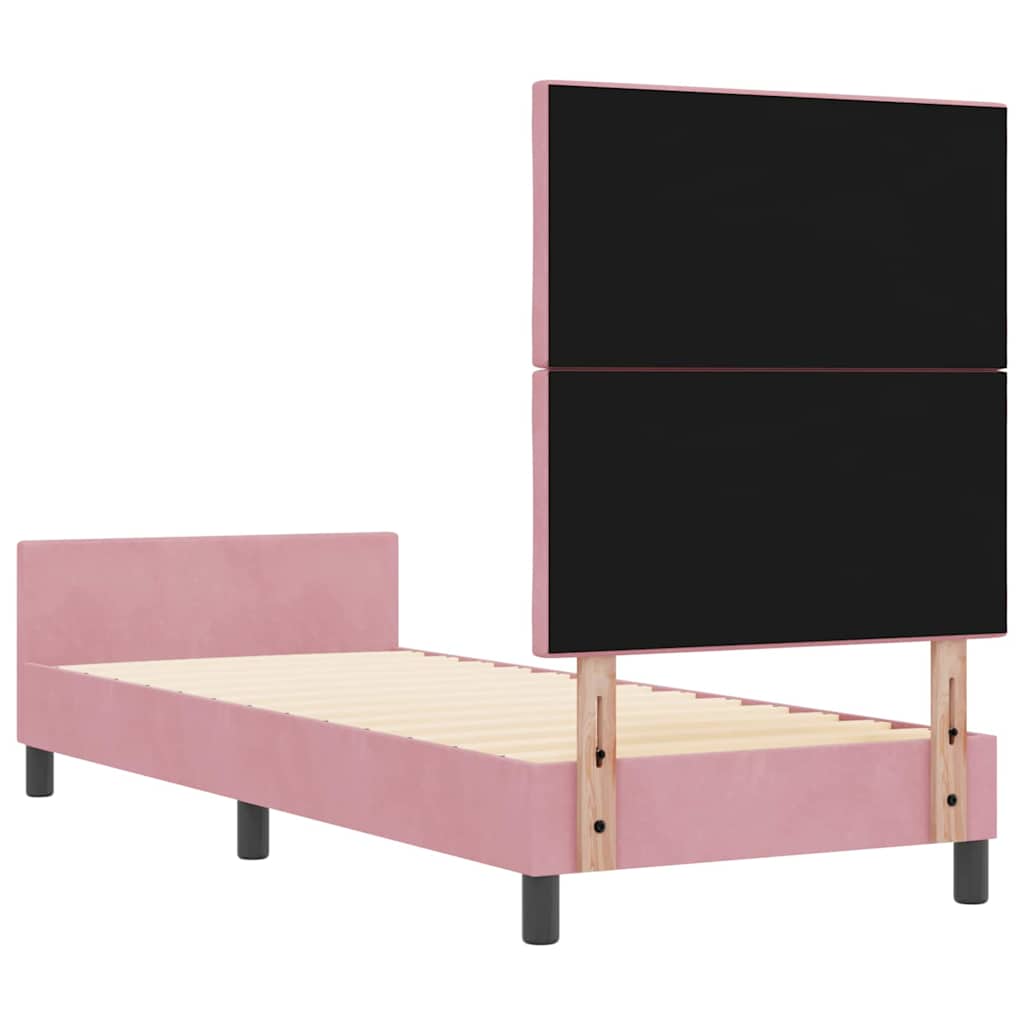 Sengestel Med Hovedgærde Lyserød 80 X 200 Cm Fløjl - Billede 9