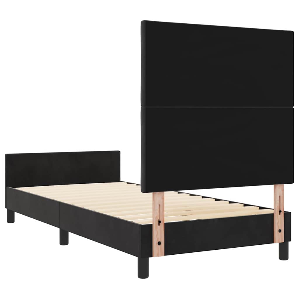 Sengestel Med Hovedgærde Sort 100 X 200 Cm Fløjl - Billede 9