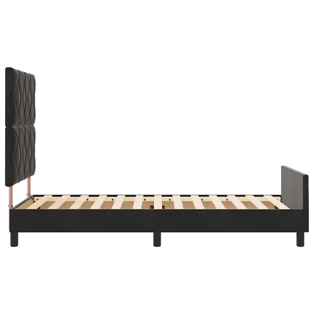 Sengestel Med Hovedgærde Sort 100 X 200 Cm Fløjl - Billede 8