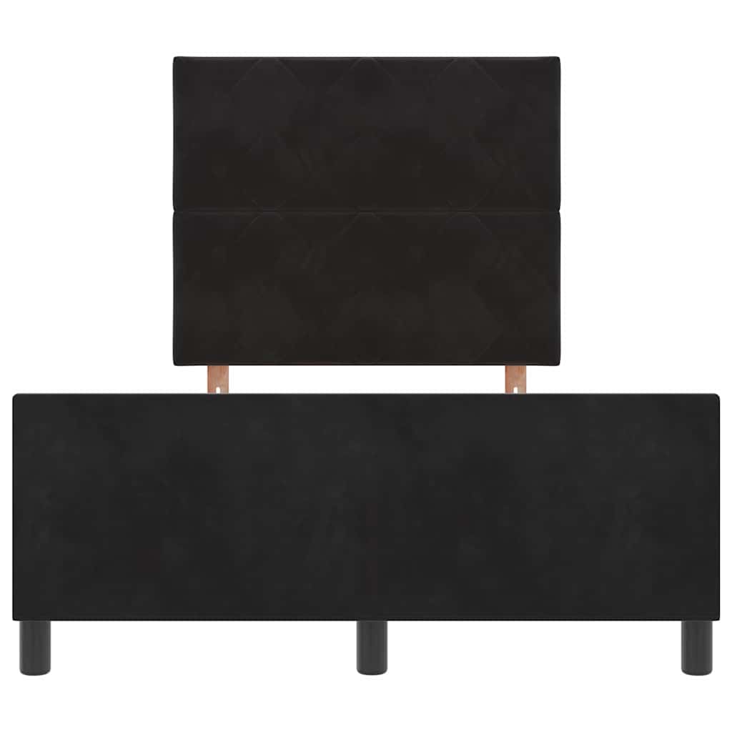 Sengestel Med Hovedgærde Sort 120 X 200 Cm Fløjl - Billede 7