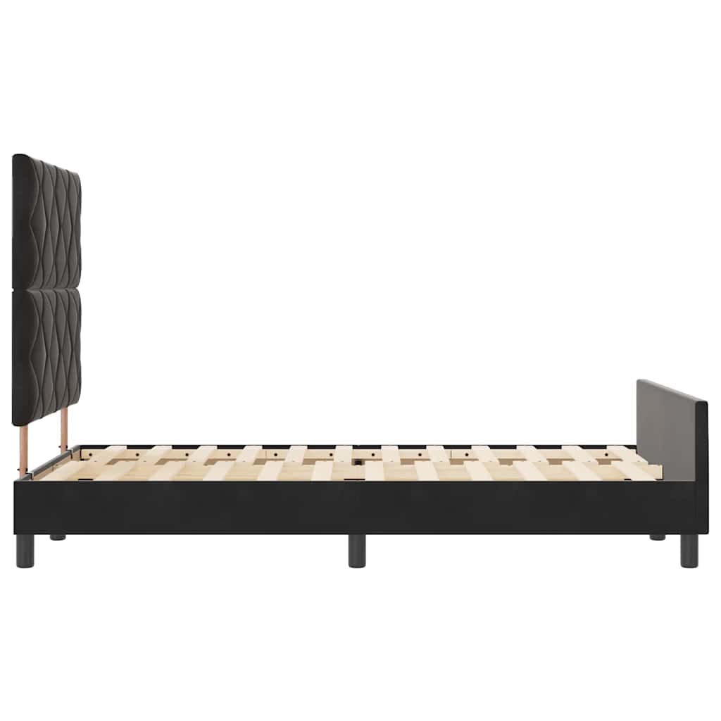 Sengestel Med Hovedgærde Sort 120 X 200 Cm Fløjl - Billede 8