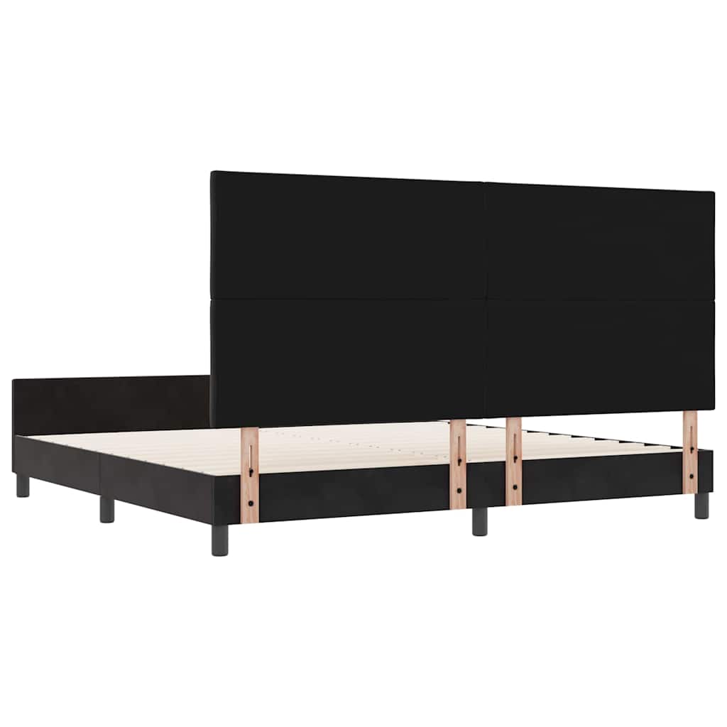 Sengestel Med Hovedgærde Sort 200 X 200 Cm Fløjl - Billede 9