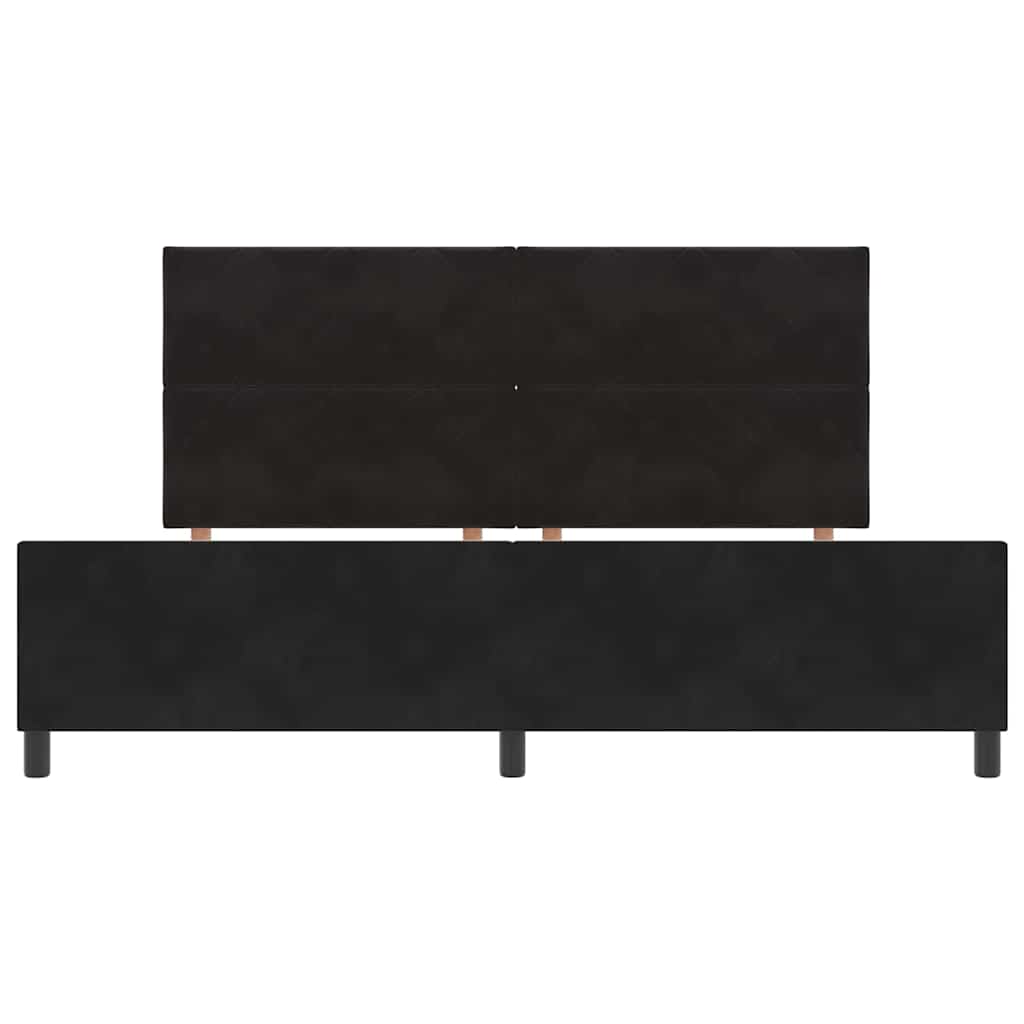 Sengestel Med Hovedgærde Sort 200 X 200 Cm Fløjl - Billede 7