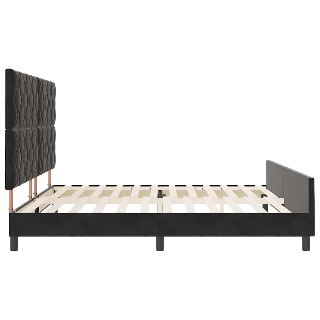 Sengestel Med Hovedgærde Sort 200 X 200 Cm Fløjl - Billede 8
