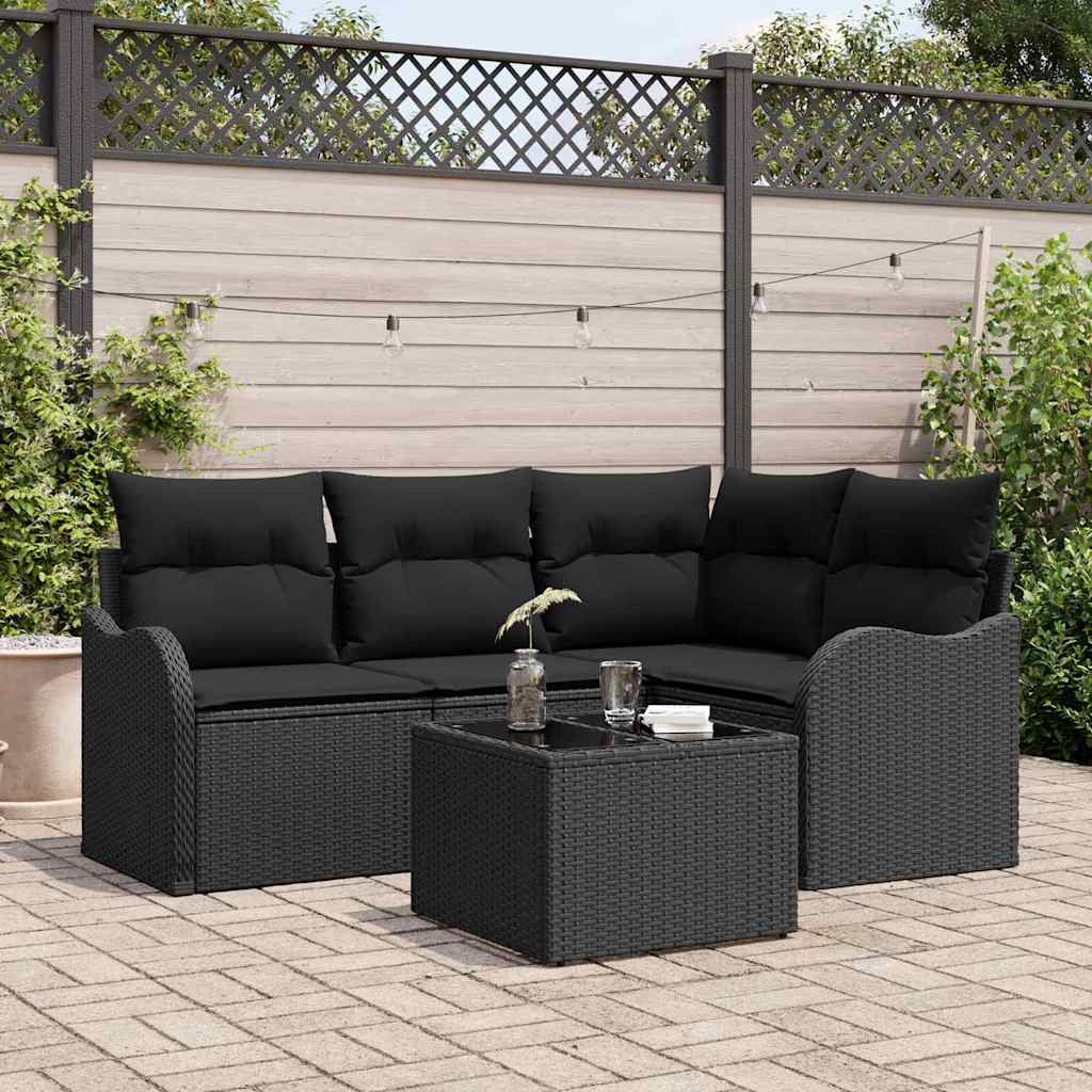 Havesofa Sæt Med Opbevaring 5 Dele Polyrattan
