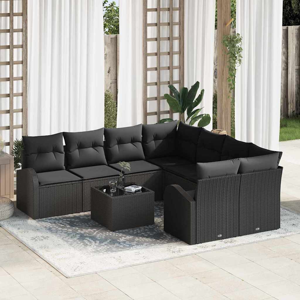 Sofa Sæt Med Pude Med Opbevaring 9 Dele Polyrattan - Variant 3354652