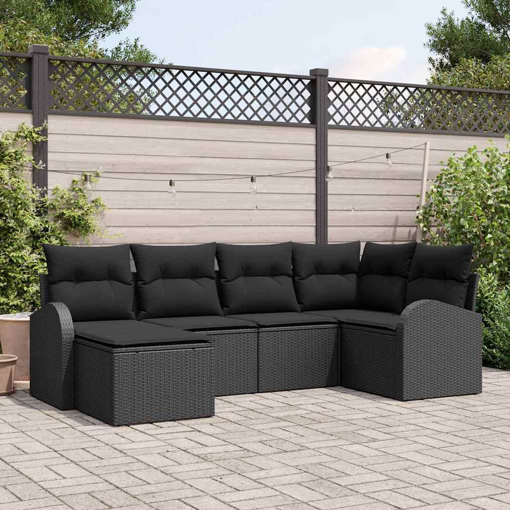 Sofa Sæt Med Pude Med Opbevaring 6 Dele Polyrattan