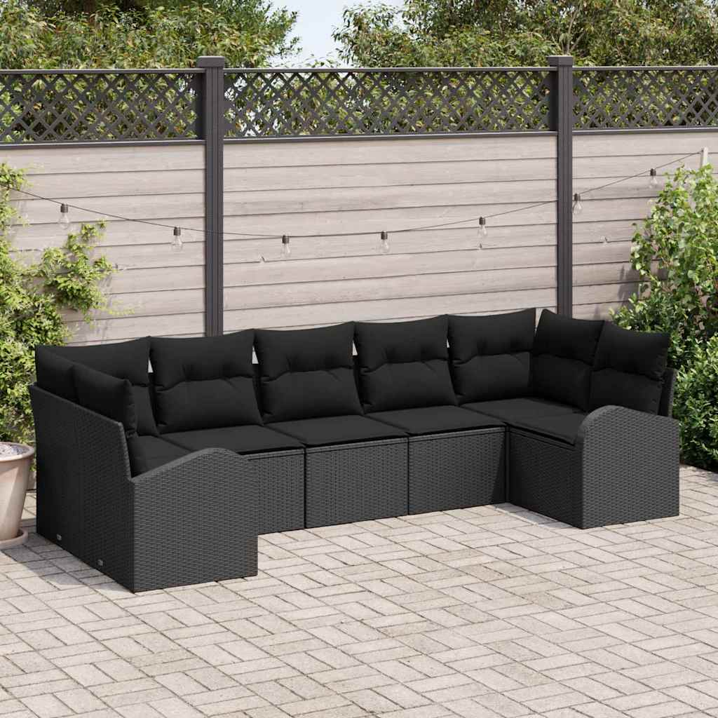 Havesofa Sæt Med Pude 7 Dele Polyrattan