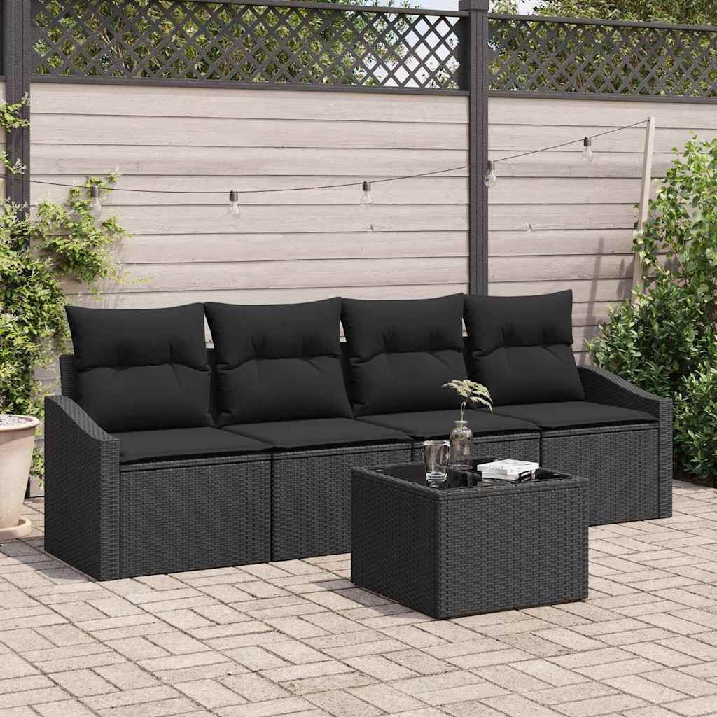 Sofa Sæt Med Pude Med Opbevaring 5 Dele Polyrattan