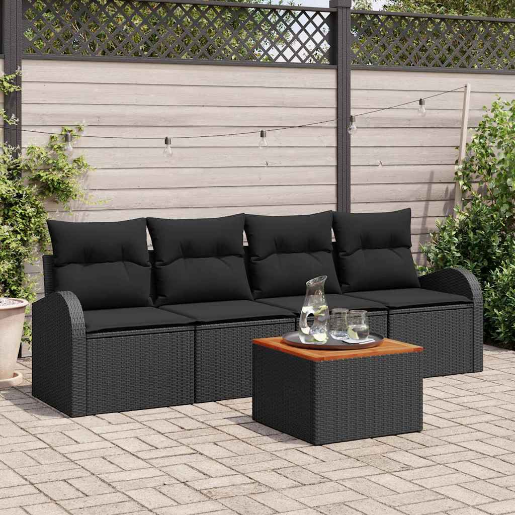 Havesofa Sæt Med Opbevaring 5 Dele Polyrattan