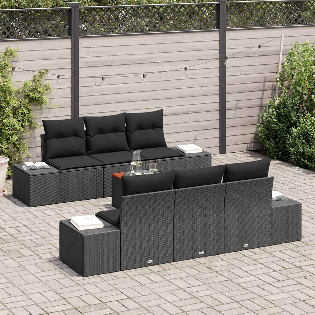 Havesofa Sæt Med Opbevaring 7 Dele Polyrattan