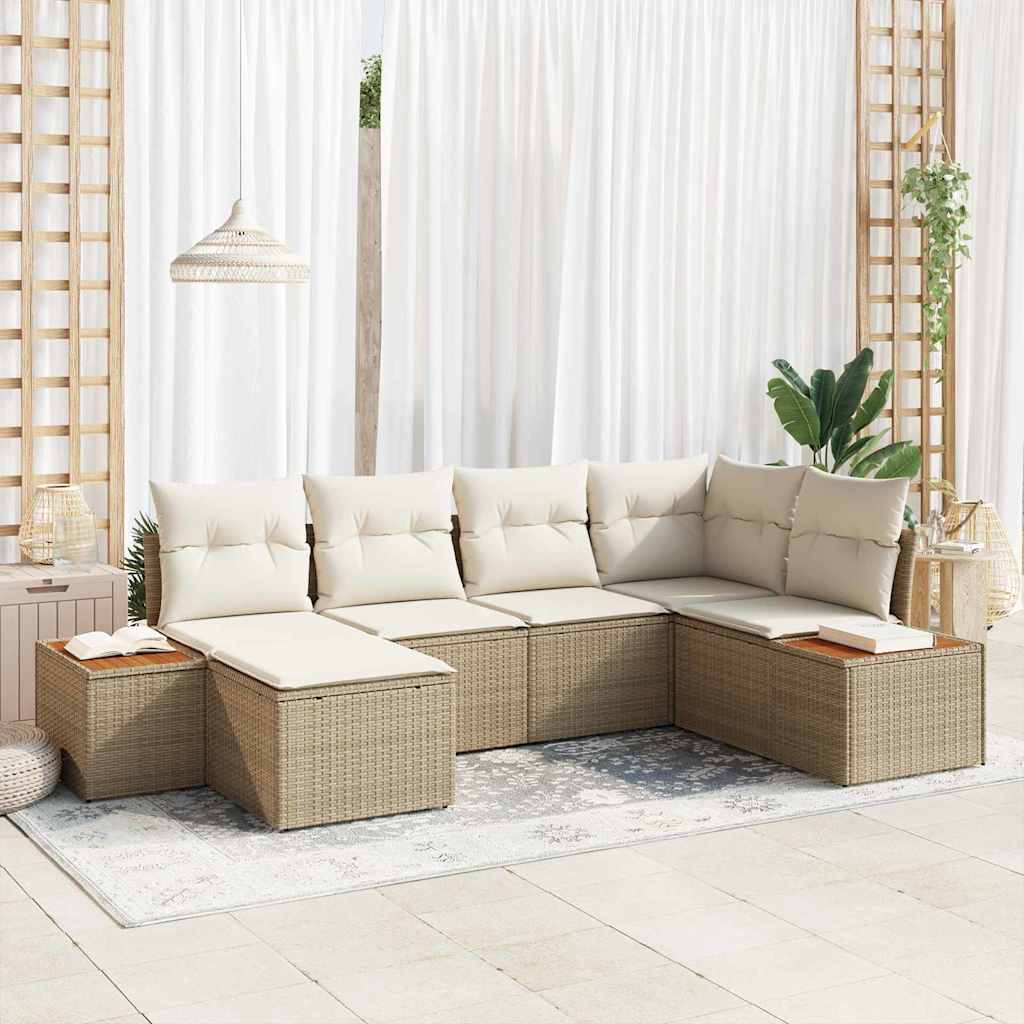 Havesofa Sæt Med Pude 7 Dele Polyrattan