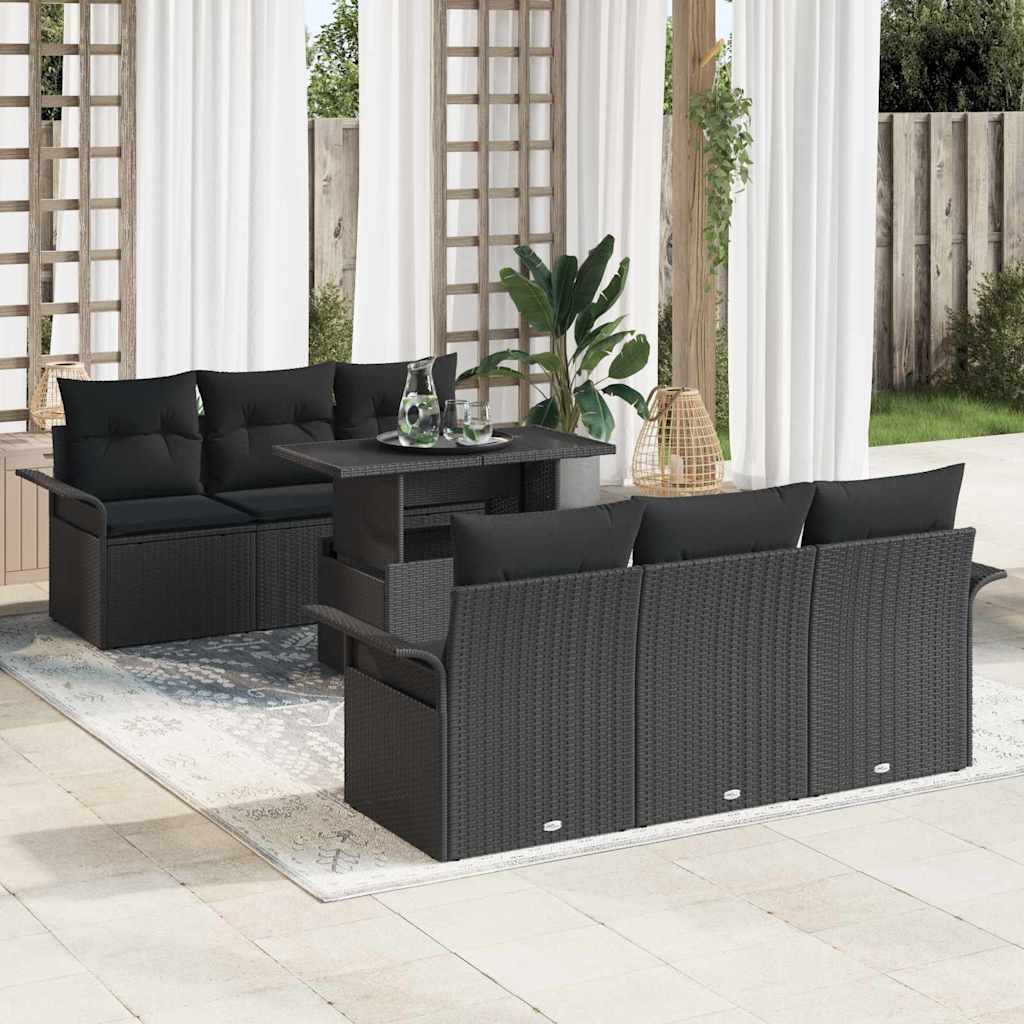 Havesofa Sæt Med Pude Med Opbevaring 7 Dele Poly Rattan - Variant 3356946