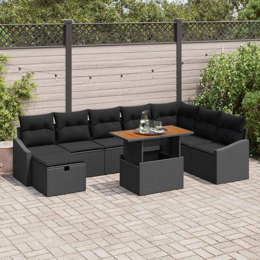 Havesofa Sæt 9 Stk. Polyrattan - Variant 3361373