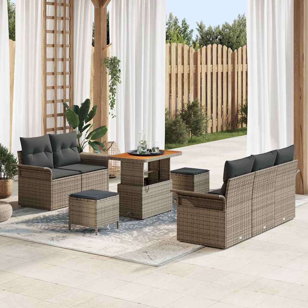 Havesofa Sæt Med Pude 8 Dele Polyrattan - Variant 3362083