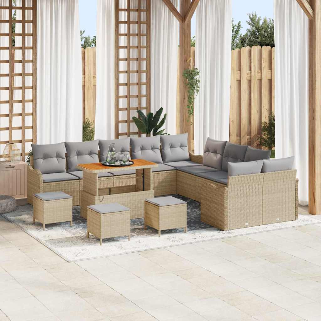 Havesofa Sæt Med Pude 13 Dele Polyrattan - Variant 3362332