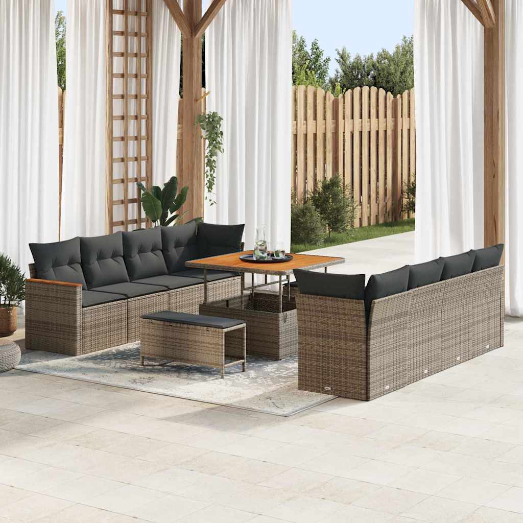 Havesofa Sæt 11 Dele Polyrattan
