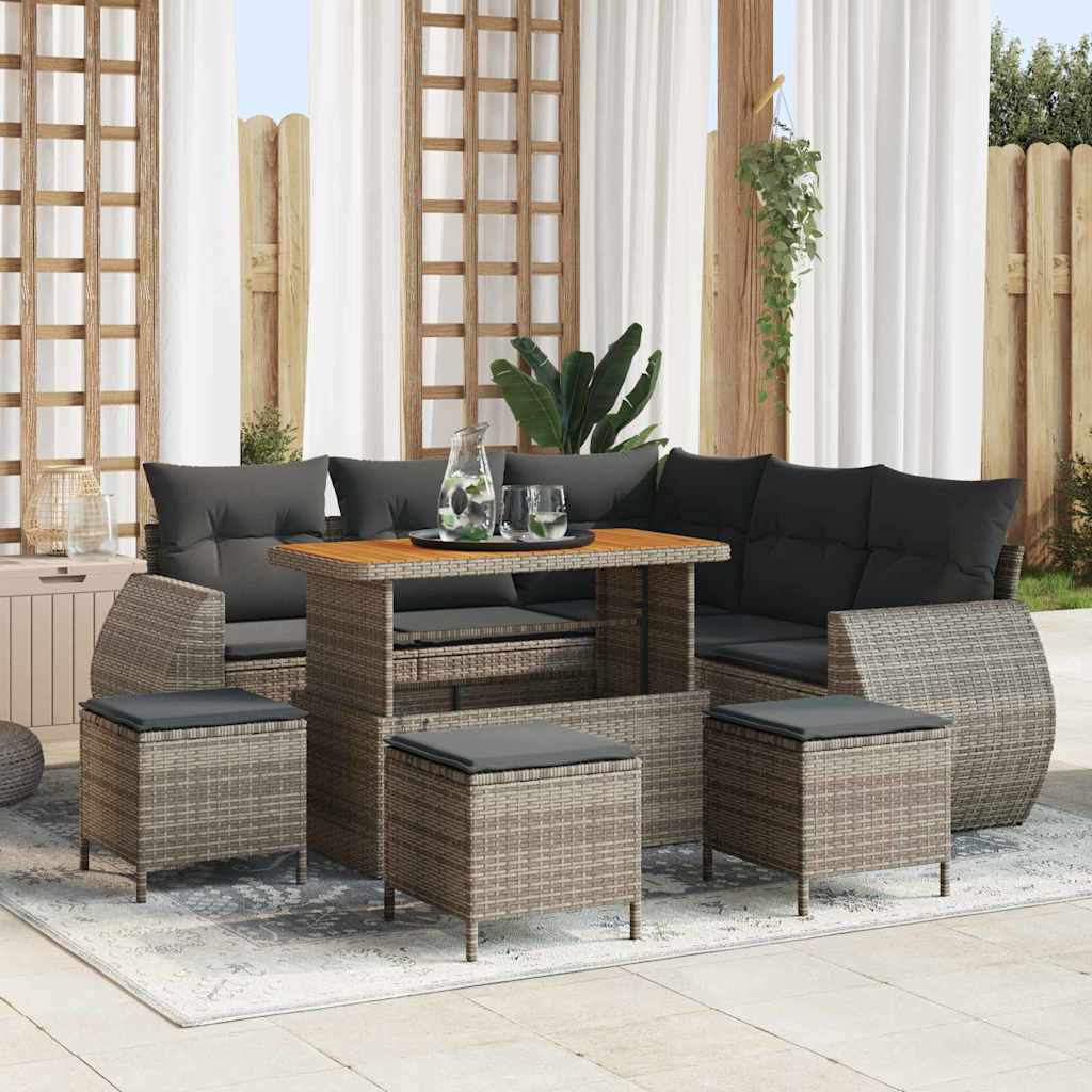 Havesofa Sæt Med Pude Med Opbevaring 8 Dele Polyrattan - Variant 3363833