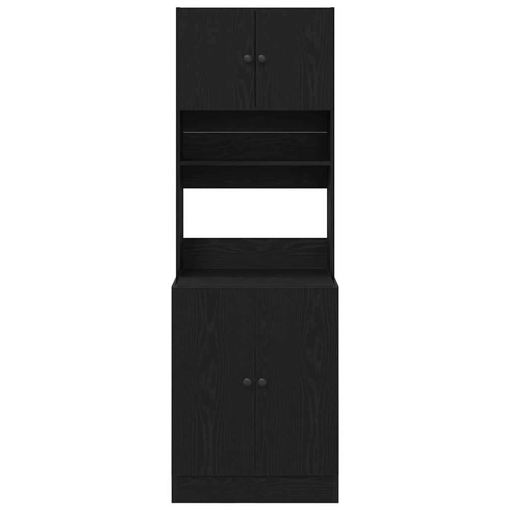 Køkkenskab Med Hylde Sort Eg 60 X 50 X 180 Cm Konstrueret Træ - Billede 6