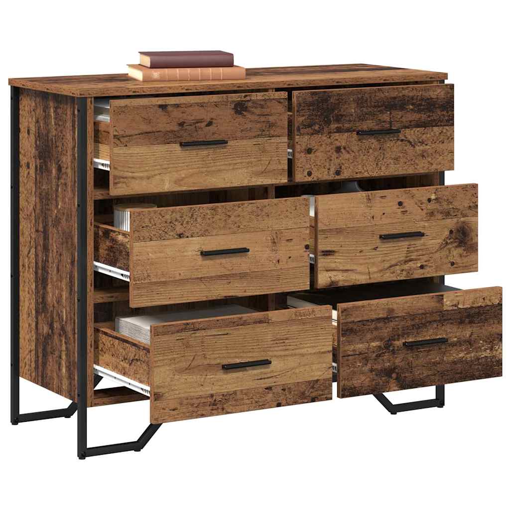 Skuffeskab Gammelt Træ 91 X 35,5 X 74,5 Cm Konstrueret Træ - Billede 3