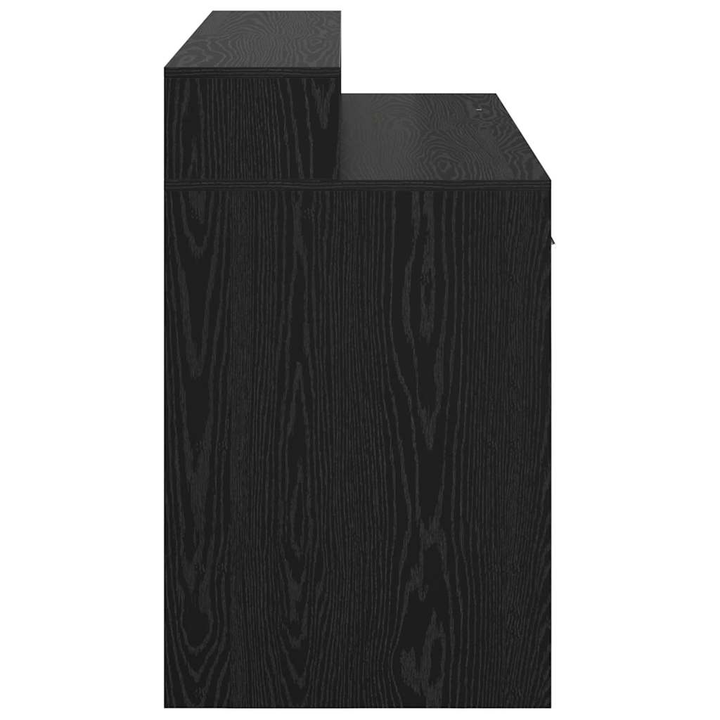 Bord Med Skuffe Sort Eg 120 X 55 X 91 Cm Konstrueret Træ - Billede 8