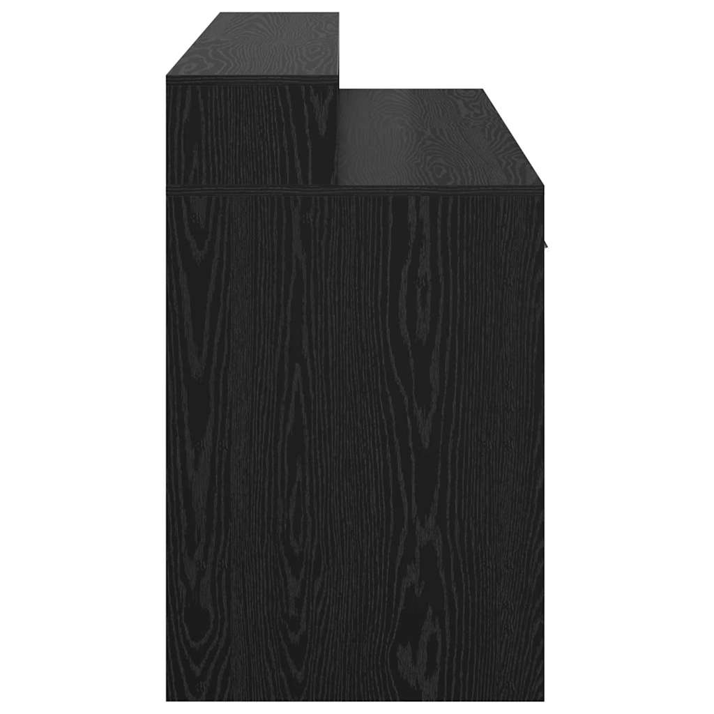 Bord Med Skuffe Sort Eg 140 X 55 X 91 Cm Konstrueret Træ - Billede 8