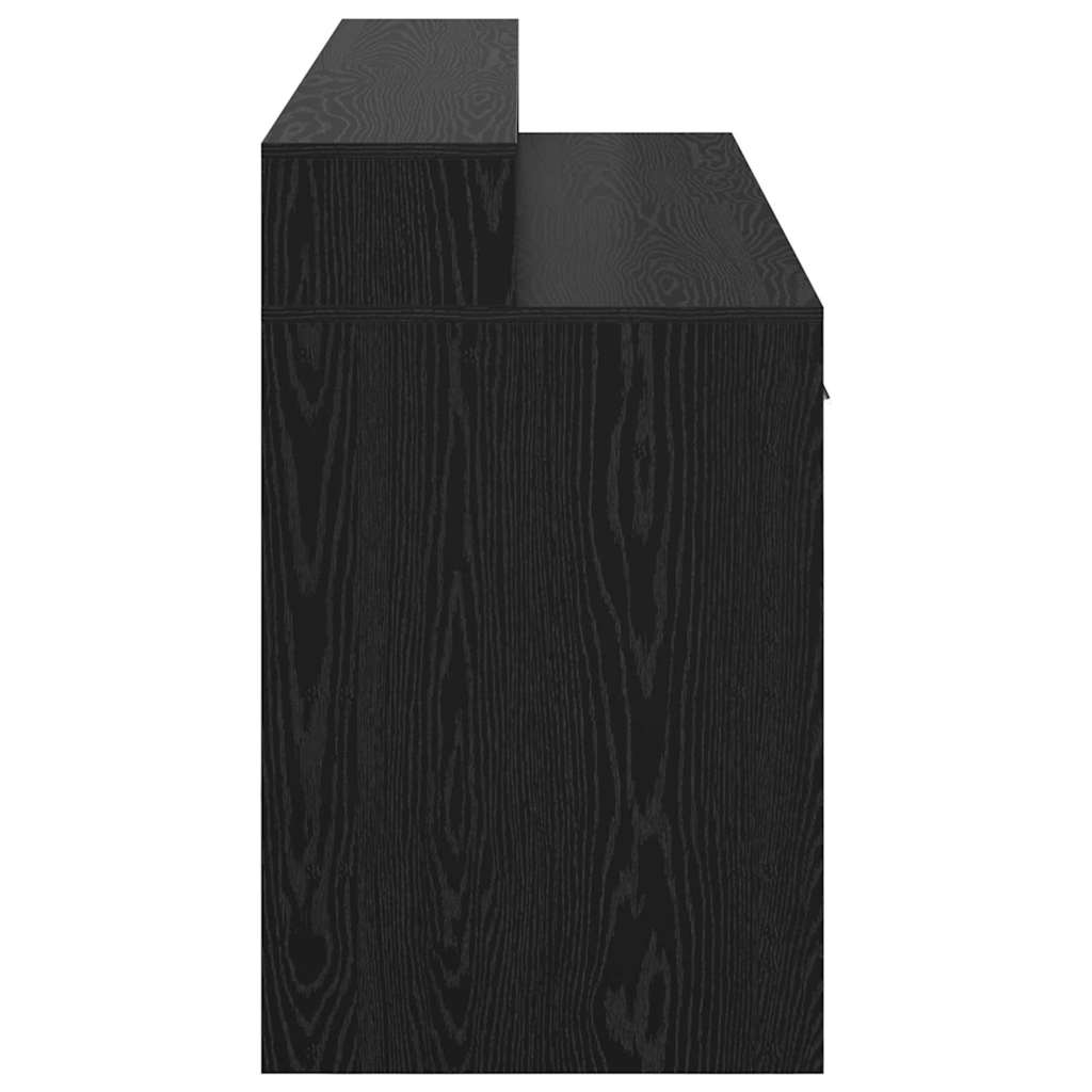 Bord Med Skuffe Sort Eg 160 X 55 X 91 Cm Konstrueret Træ - Billede 8