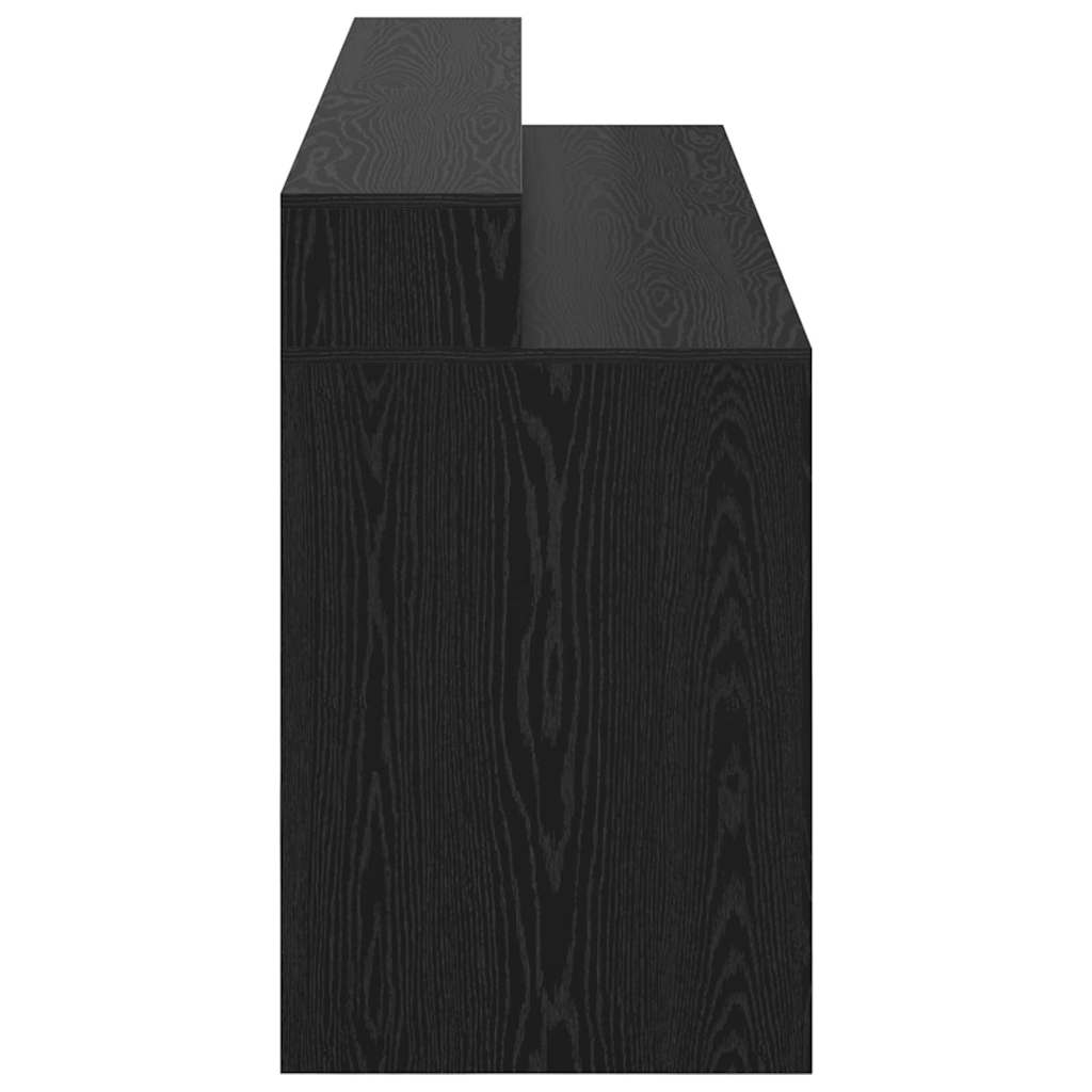 Bord Med Skuffe Sort Eg 200 X 55 X 91 Cm Konstrueret Træ - Billede 7
