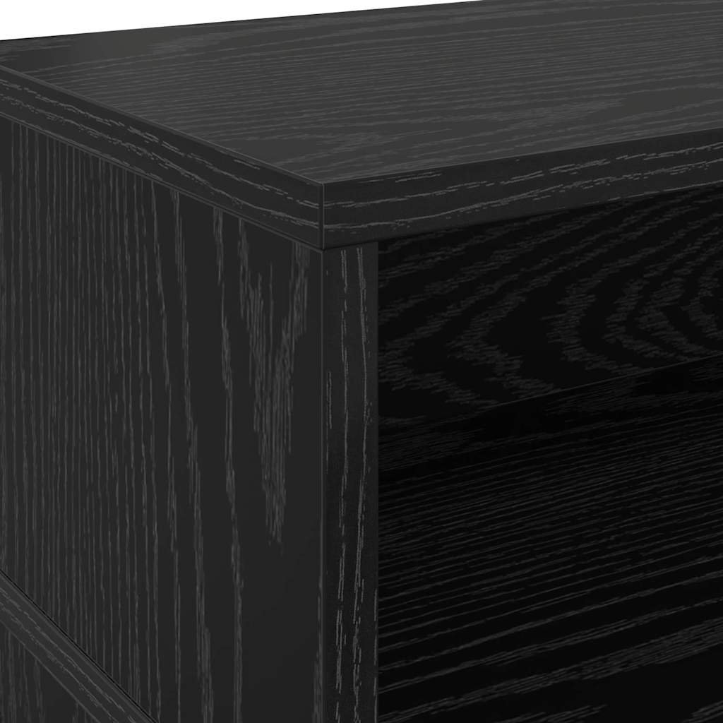 Bord Med Hylde Sort Eg 130 X 130 X 91 Cm Konstrueret Træ - Billede 9