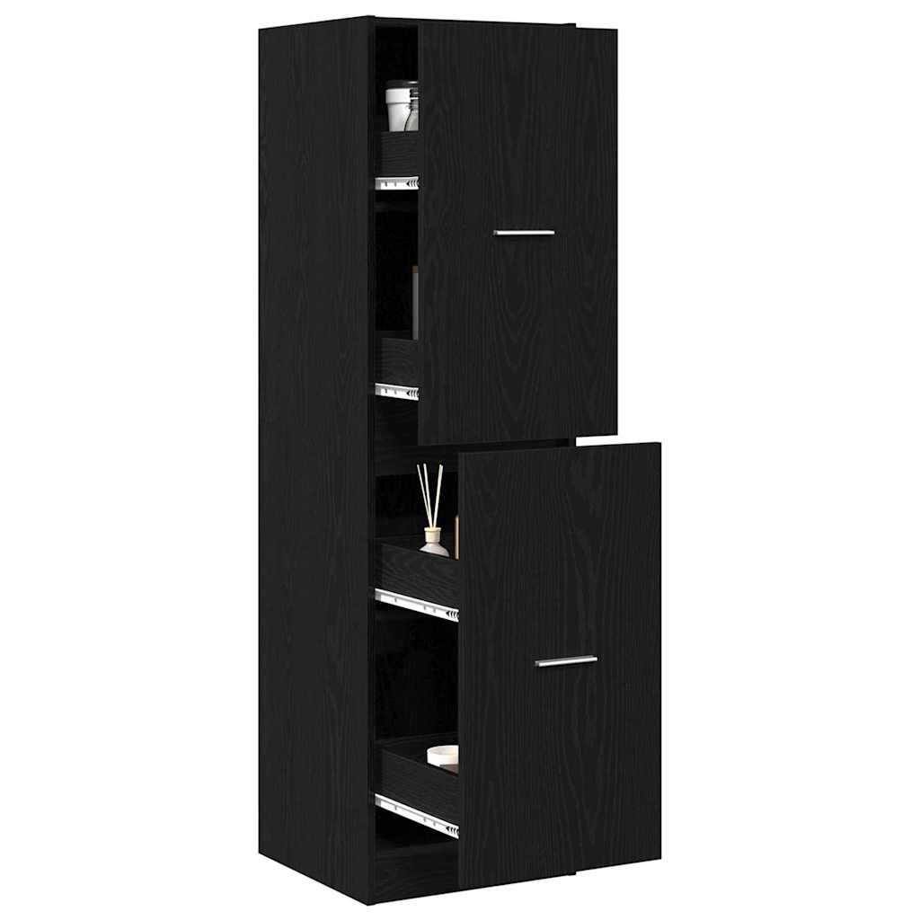 Apoteker Kabinet Sort Eg 40 X 41 X 144.5 Cm Konstrueret Træ - Billede 3