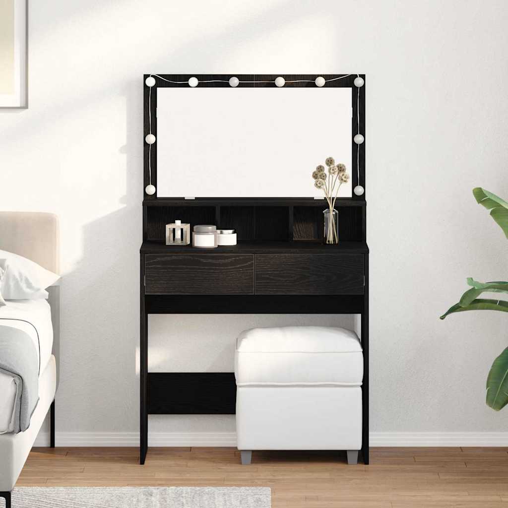 Makeupbord Med Led-Lys 80X41X134,5 Cm