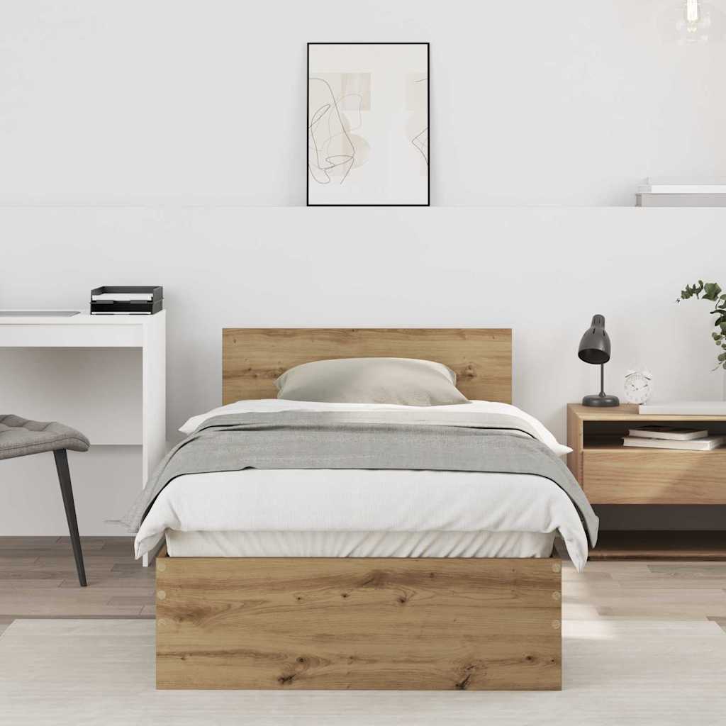 Sengestel Med Hovedgærde Artisan Eg 90 190 Cm Konstrueret Træ - Hovedbillede