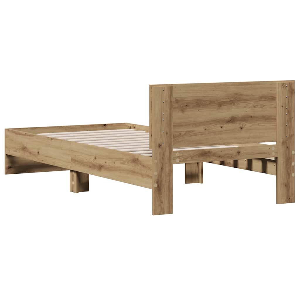 Sengestel Med Hovedgærde Artisan Eg 90 190 Cm Konstrueret Træ - Billede 8