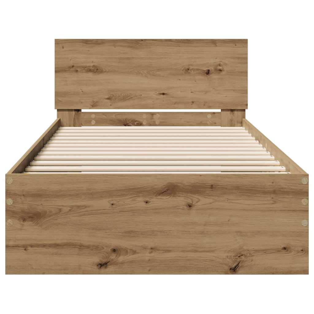 Sengestel Med Hovedgærde Artisan Eg 90 190 Cm Konstrueret Træ - Billede 6