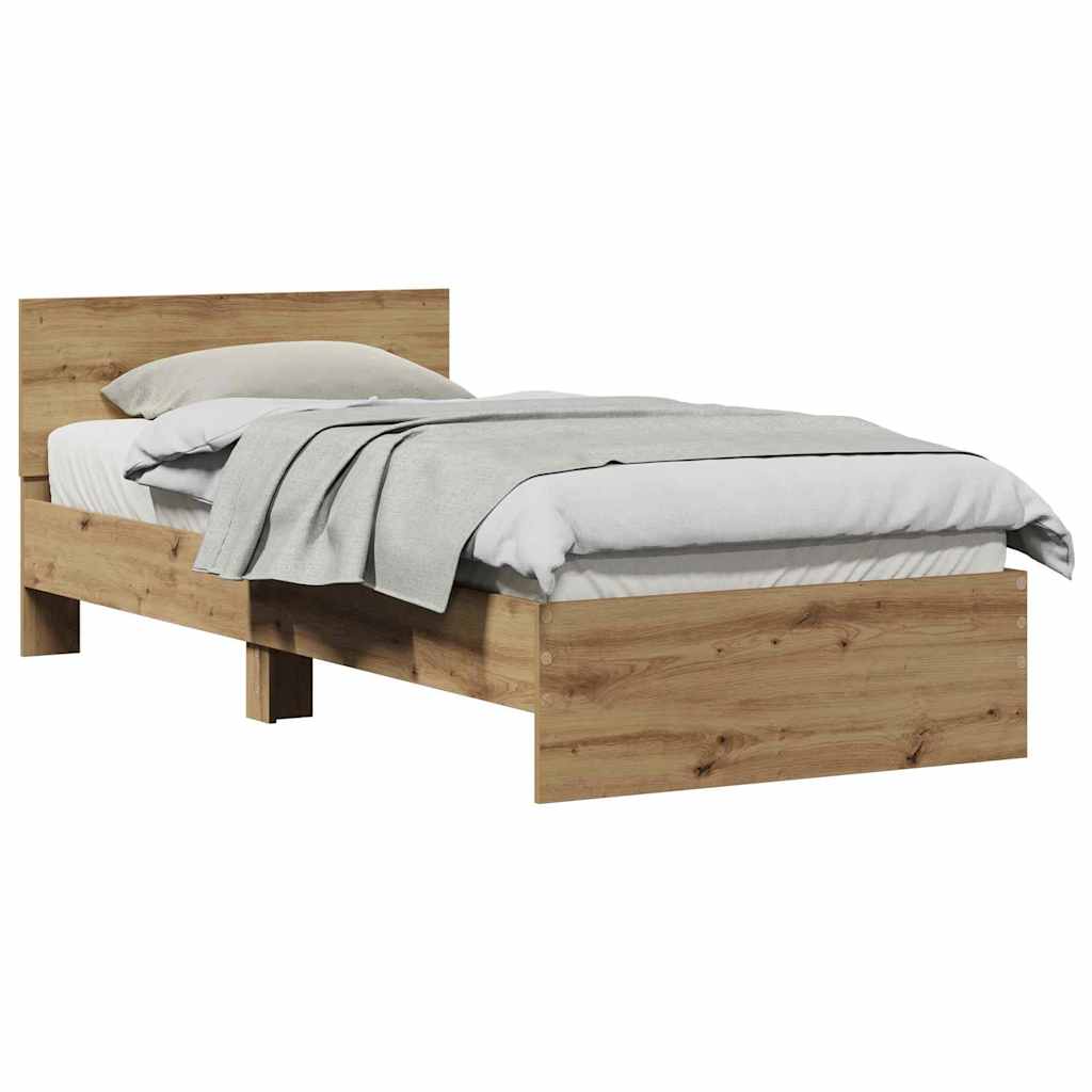 Sengestel Med Hovedgærde Artisan Eg 90 190 Cm Konstrueret Træ - Billede 3