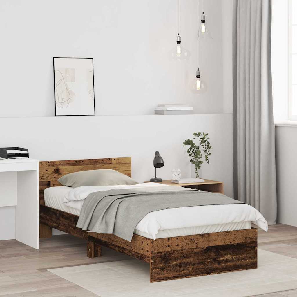 Sengestel Gammelt Træ 75 190 Cm Konstrueret Træ - Billede 5