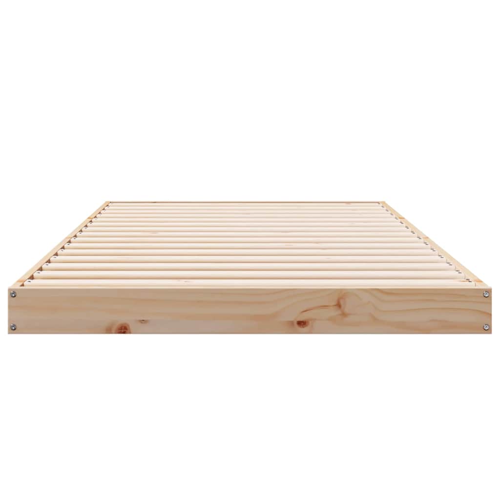 Gulv Seng Ramme Naturfarvet 100 220 Cm Massivt Fyrretræ - Billede 5
