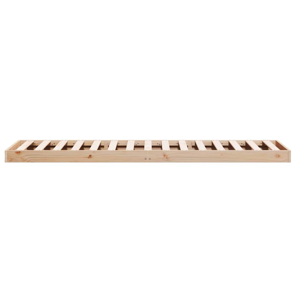 Gulv Seng Ramme Naturfarvet 100 220 Cm Massivt Fyrretræ - Billede 6
