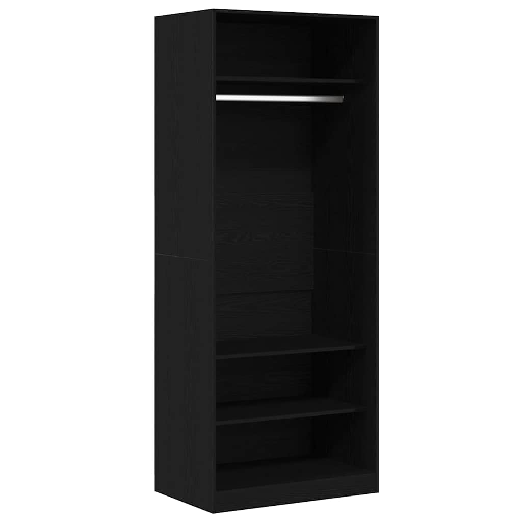 Garderobeskab Sort Eg 80 X 50 X 200 Cm Konstrueret Træ - Billede 7